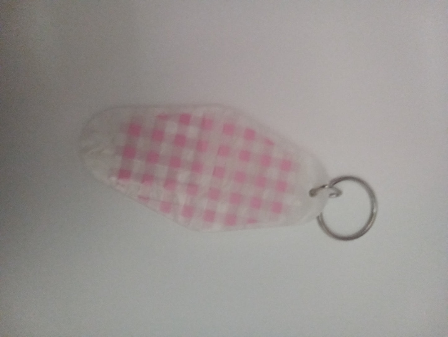 Pink checker keychain