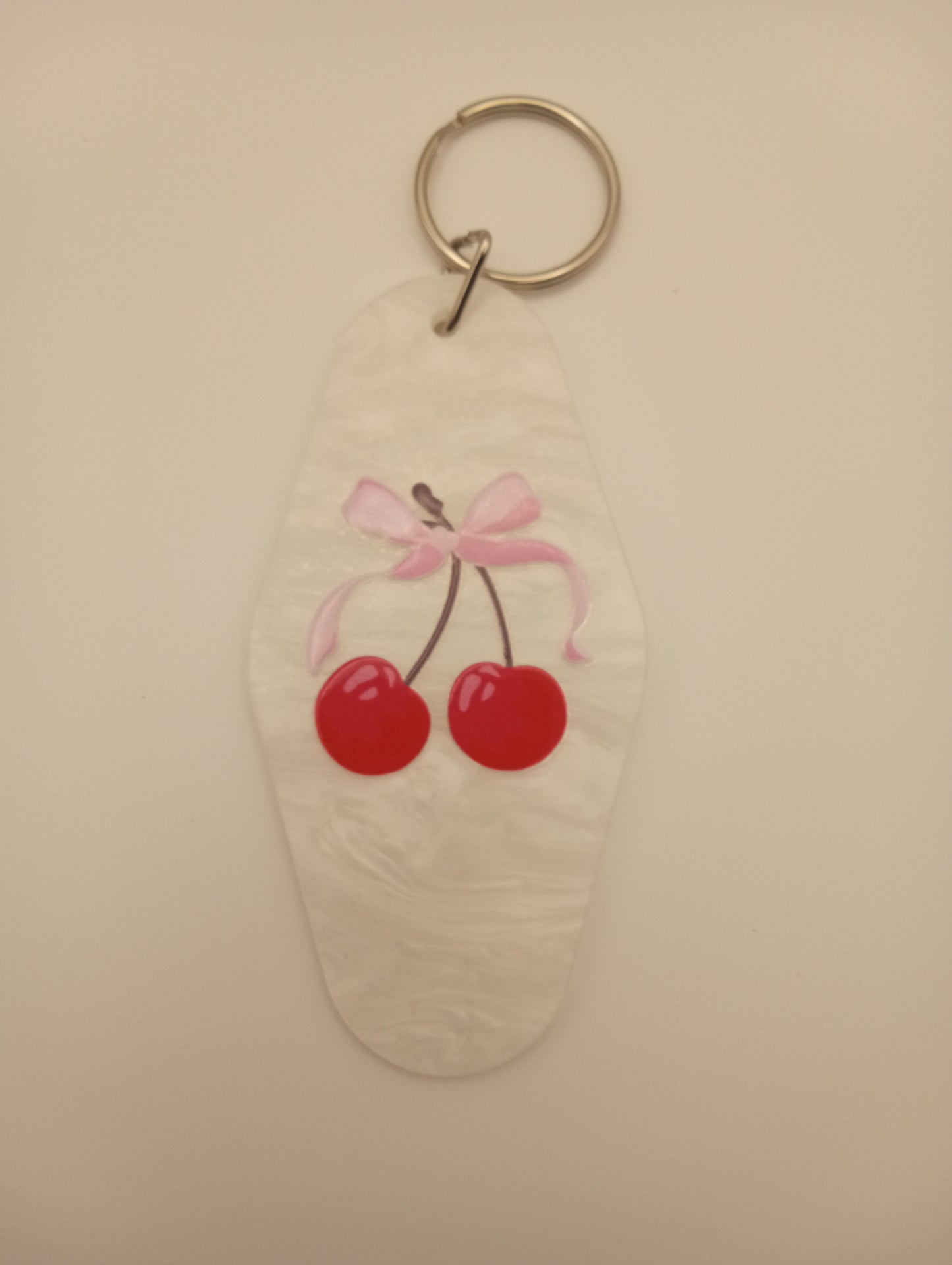 Cherry with bow keychain
