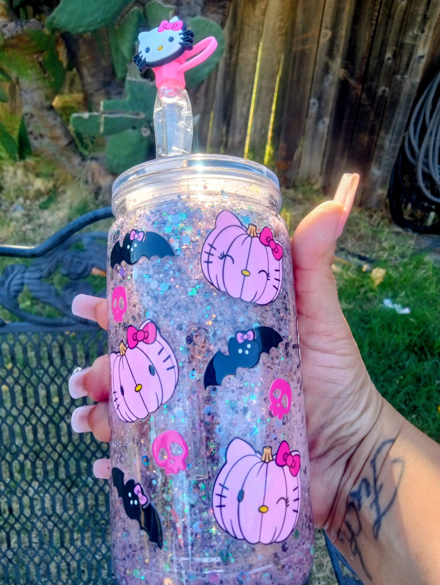 Halloween Hello Kitty Tumbler 16oz - Spooky Kawaii Travel Cup