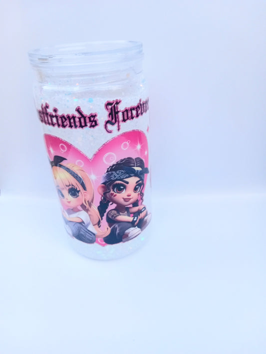 Best Friends Tumbler 16oz - Cute Friendship Gift Cup with Lid