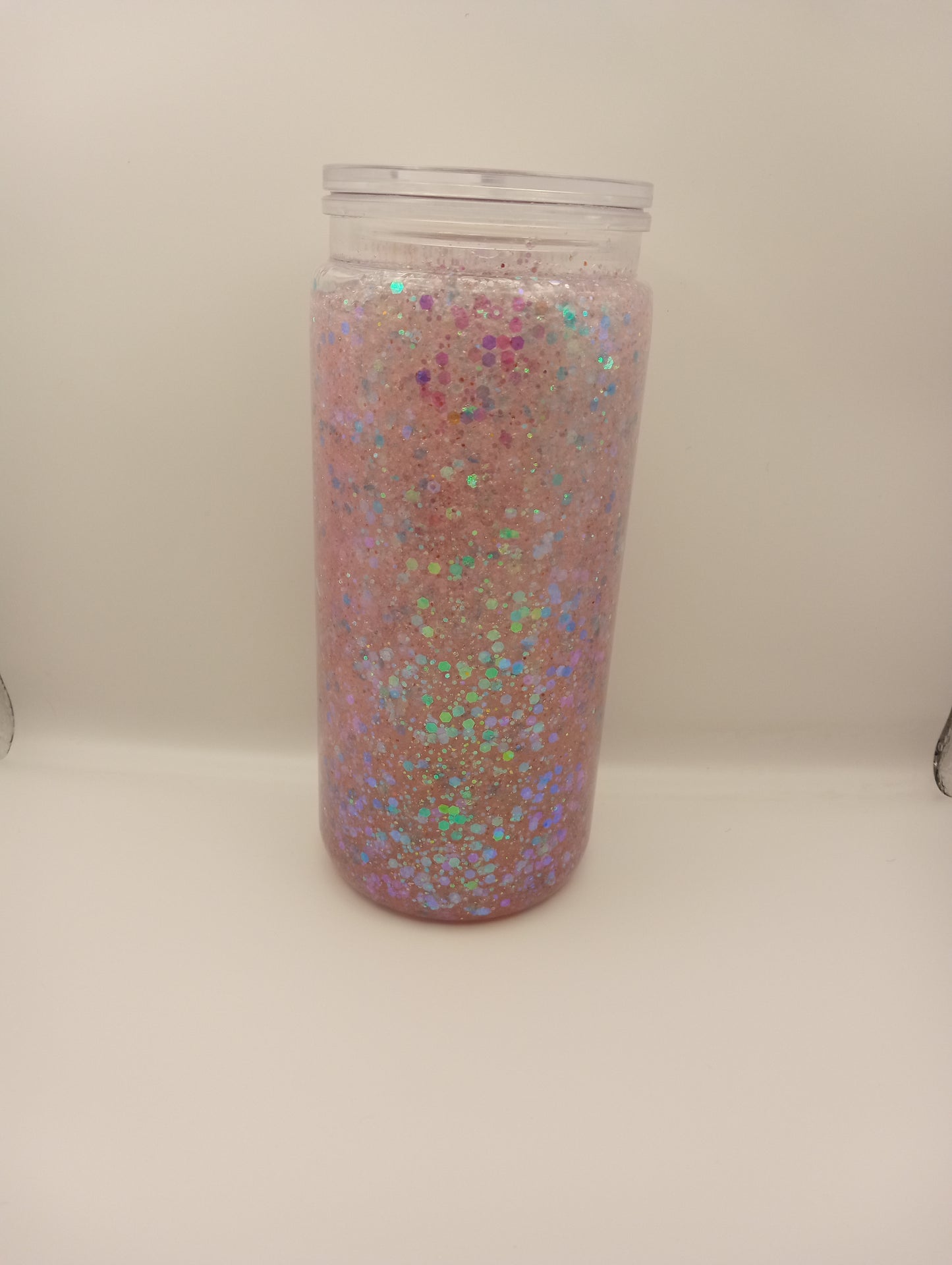 Pretty Girl Quote Snowglobe Tumbler 20oz - Light Pink Glitter Cup