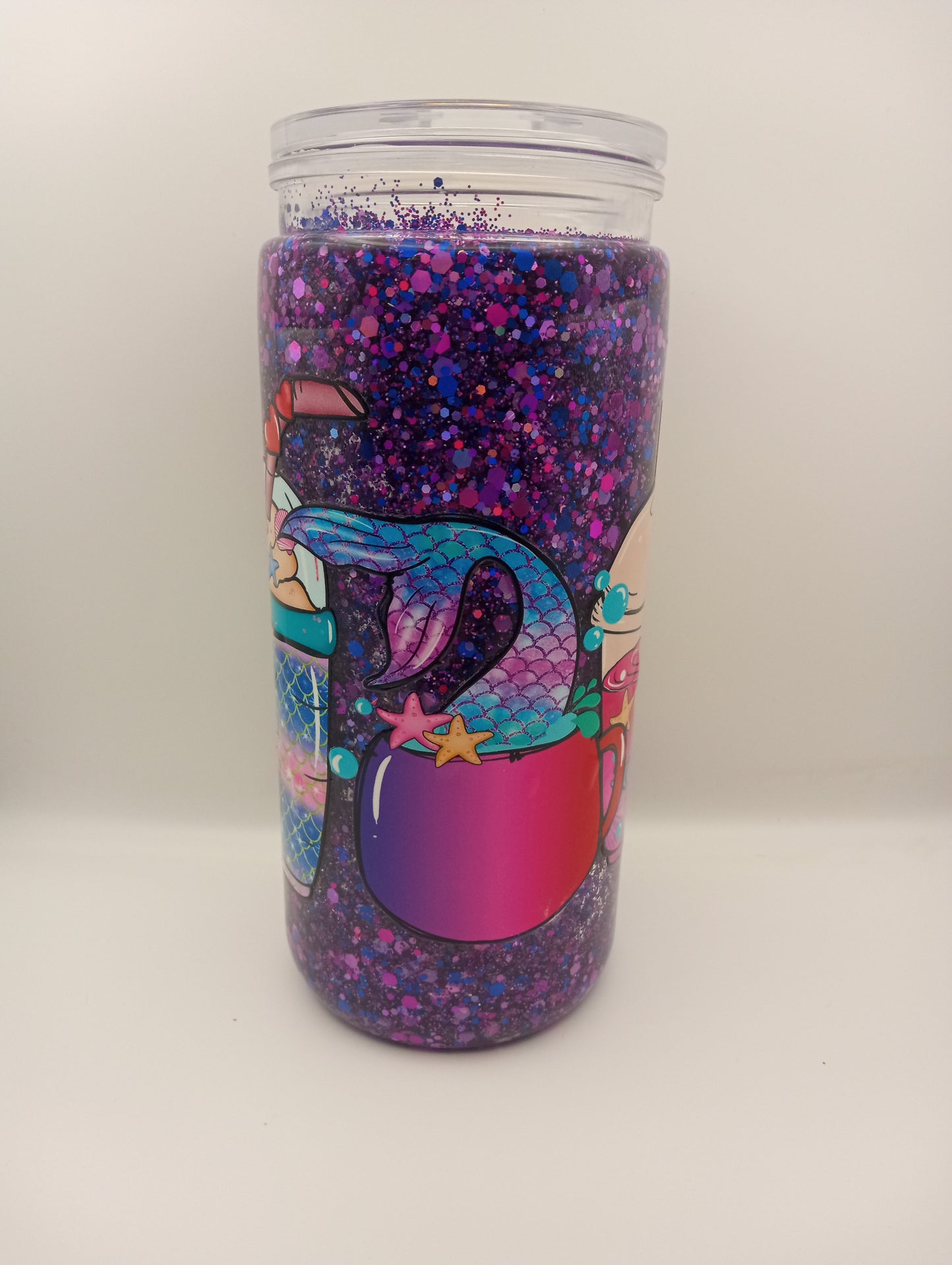 Mermaid Snowglobe Tumbler 20 oz -Ocean- Themed Travel Cup