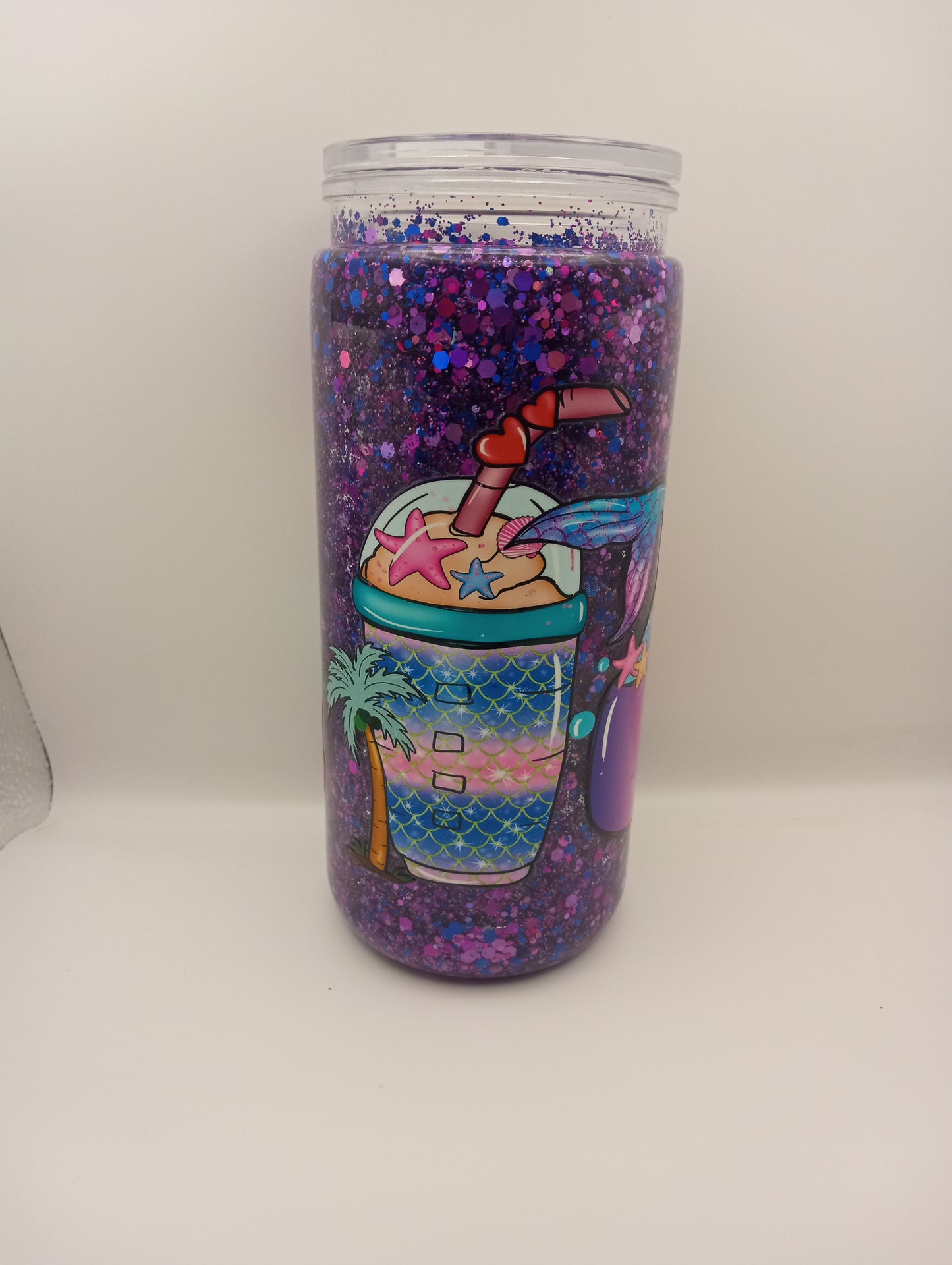 Mermaid Snowglobe Tumbler 20 oz -Ocean- Themed Travel Cup