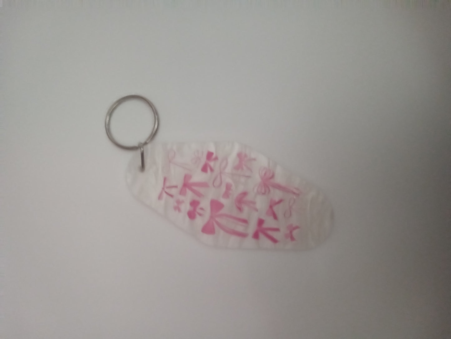 Cute Pink Bow Keychain - Handmade Motel Style Key Holder