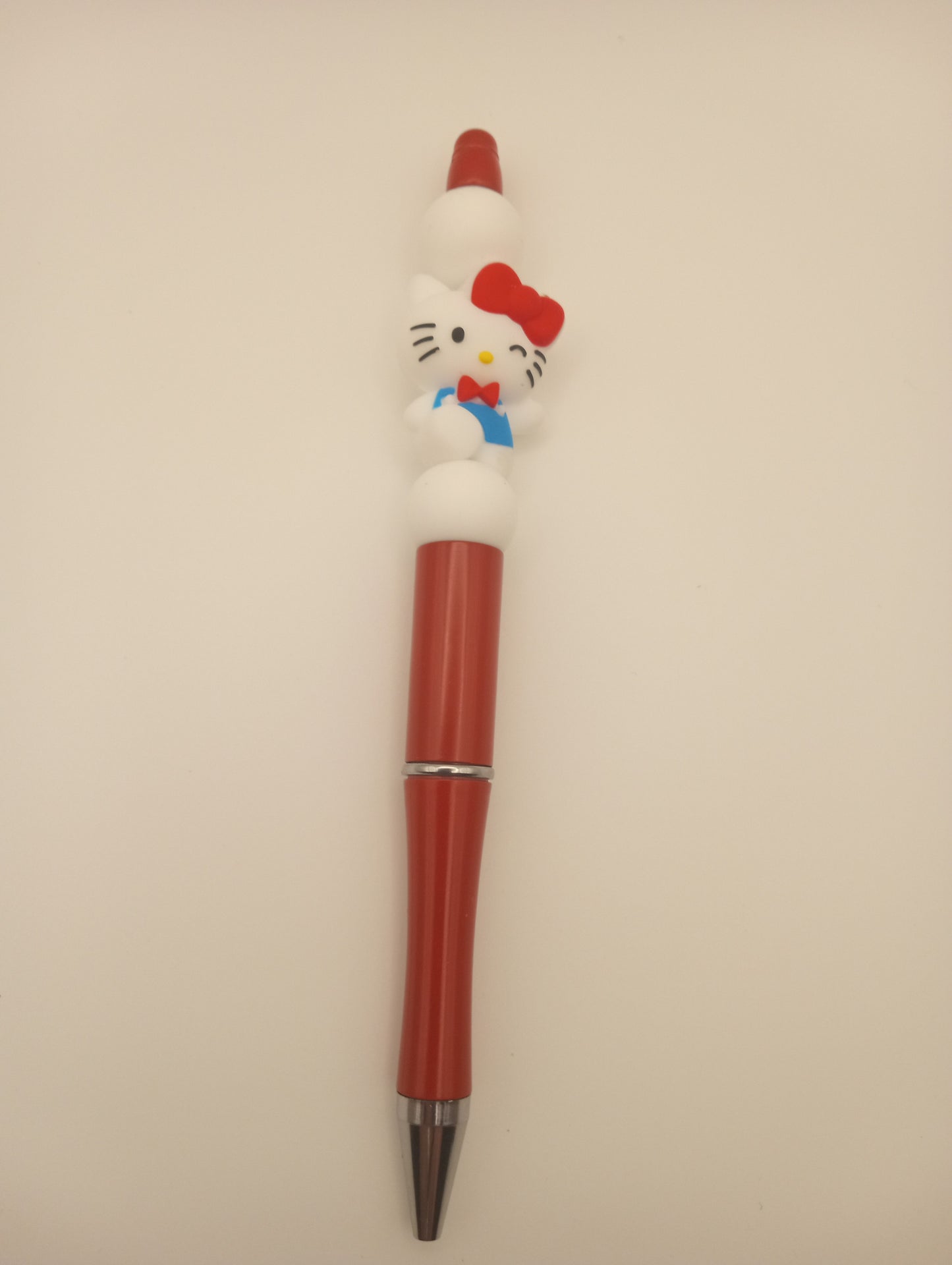 Hello Kitty Red Pen with White Beads - Kawaii Writing