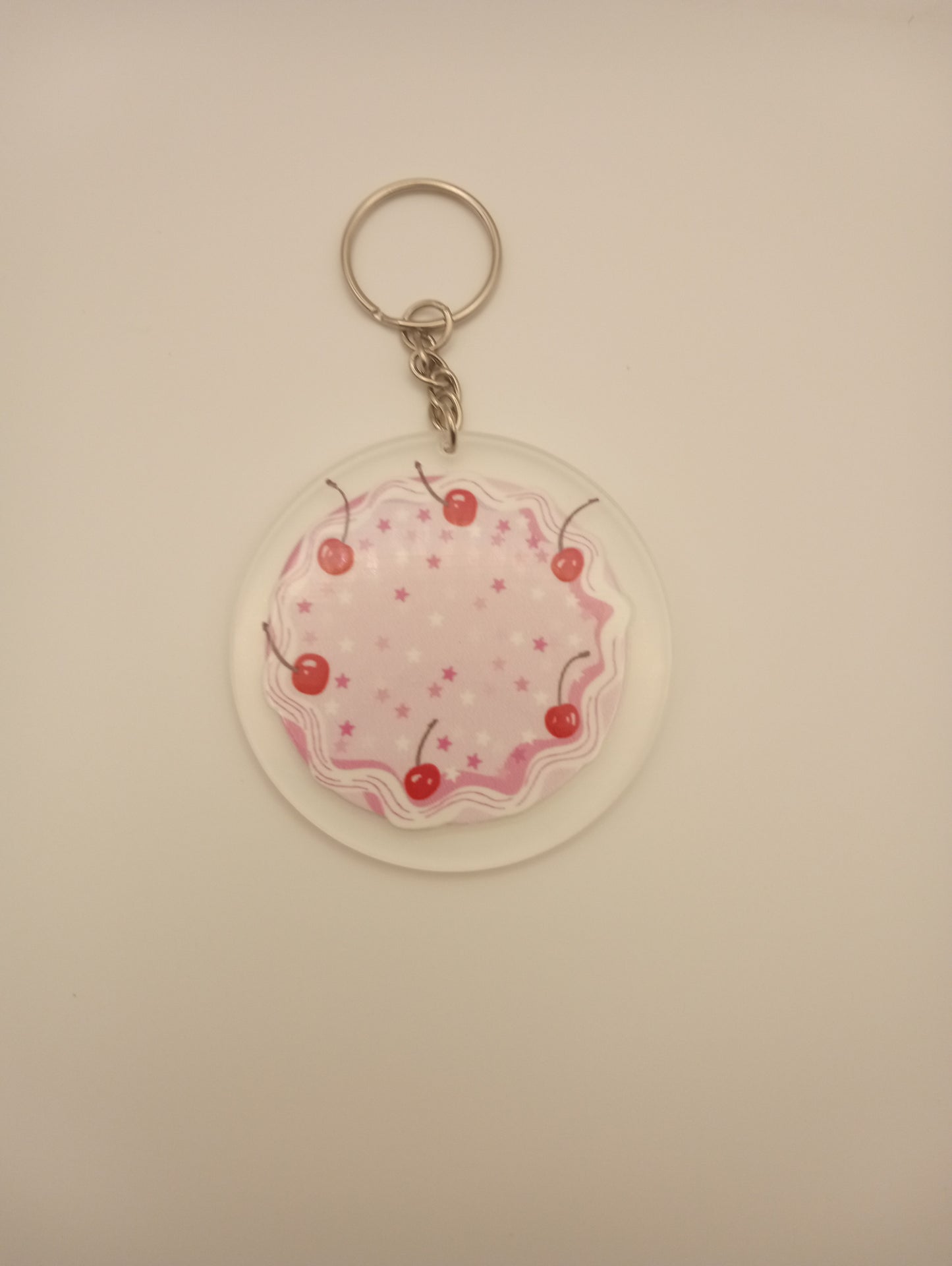Cherry Dessert Keychain - Sweet Whipped Cream Delight