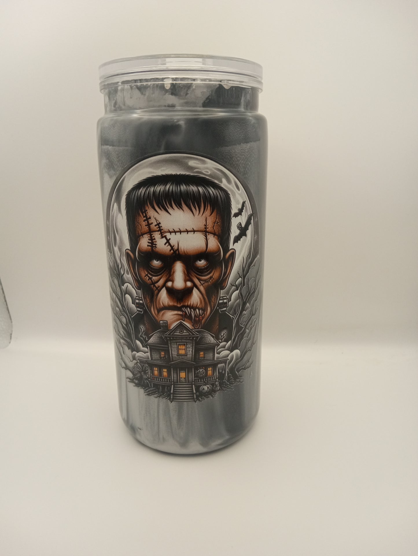 Frankinstien  themed 20z tumbler